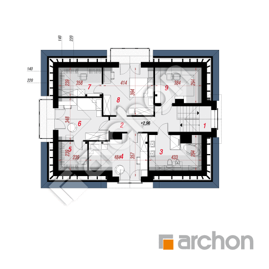 Проект будинку ARCHON+ Будинок в сливах 2 (П) План мансандри