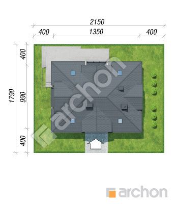 Проєкт будинку ARCHON+ Будинок в сливах 2 (П) Ситуація