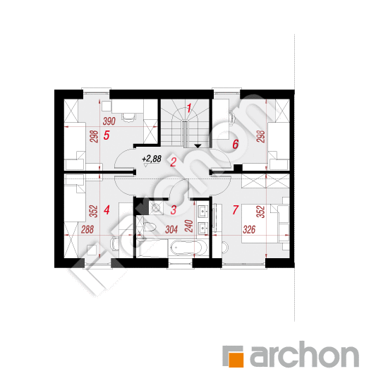 Проект дома ARCHON+ Дом в мураях (ГБ) План мансандри