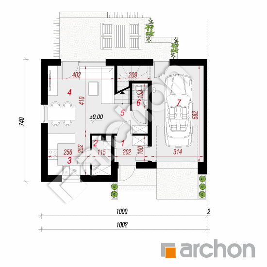 Проект будинку ARCHON+ Будинок в мураях (ГБ) План першого поверху