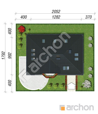 Проєкт будинку ARCHON+ Будинок в авокадо вер.2 Ситуація