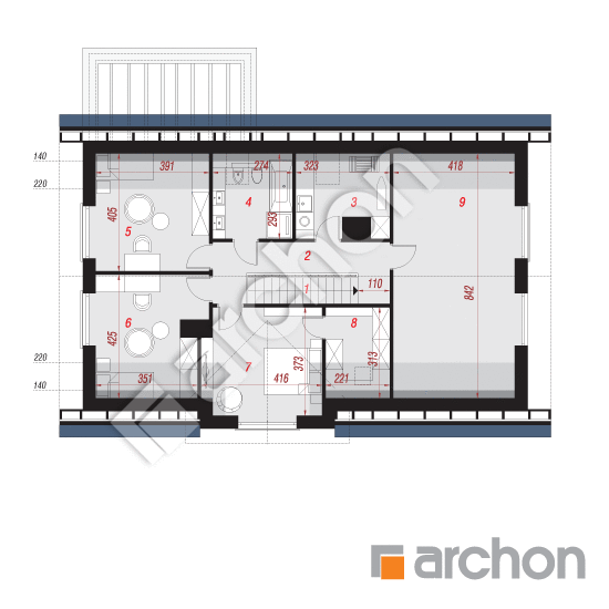Проект будинку ARCHON+ Будинок в комміфорах 2 (Г2) План мансандри