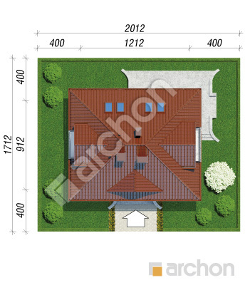 Проект дома ARCHON+ Дом в клеверках вер.2 Ситуація