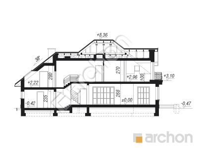Проєкт будинку ARCHON+ Будинок в каллах 3 вер.2 Розріз будинку