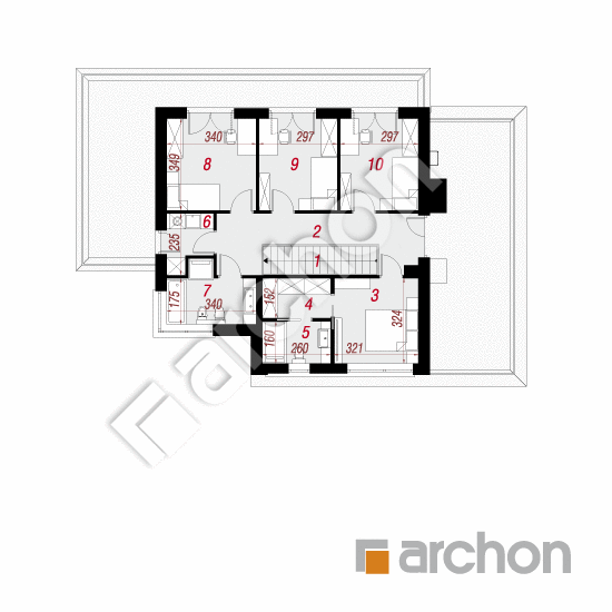 Проект дома ARCHON+ Дом в пернециях План першого поверху