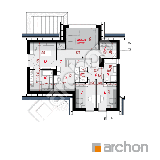 Проект будинку ARCHON+ Будинок в мірабілісах (Г2) План мансандри