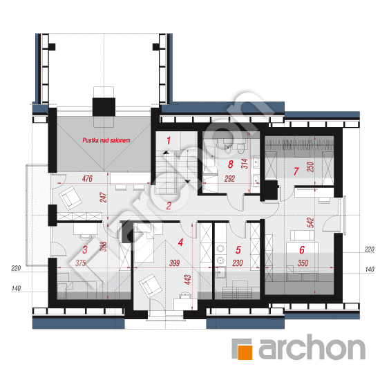 Проект будинку ARCHON+ Будинок в ветіверії  План мансандри