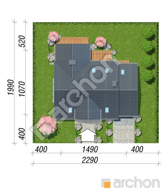 Проєкт будинку ARCHON+ Будинок в ветіверії  Ситуація