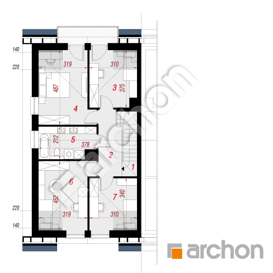 Проект будинку ARCHON+ Будинок під гінко 19 (ГБА) План мансандри