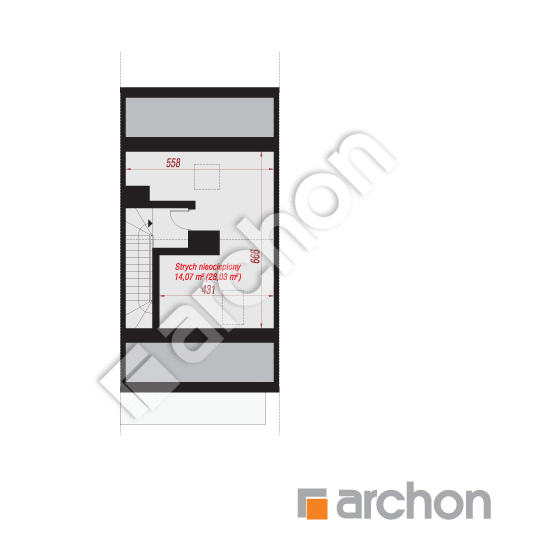 Проект дома ARCHON+ Дом в ривиях 9 (ГС) План мансандри
