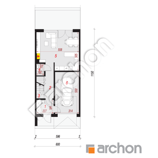 Проект будинку ARCHON+ Будинок в рівіях 9 (ГС) План першого поверху