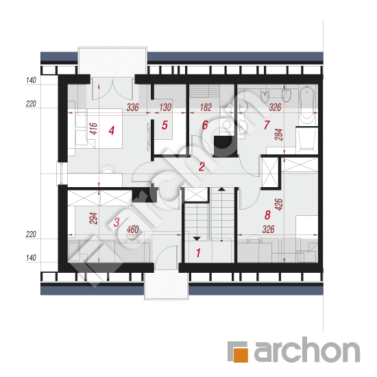 Проект будинку ARCHON+ Будинок в хімонантах (Б) вер. 2 План мансандри