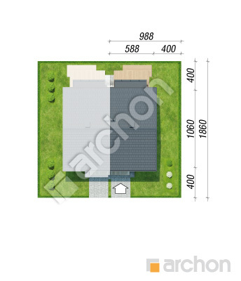 Проєкт будинку ARCHON+ Будинок в фіалках 8 (Р2БА) Ситуація