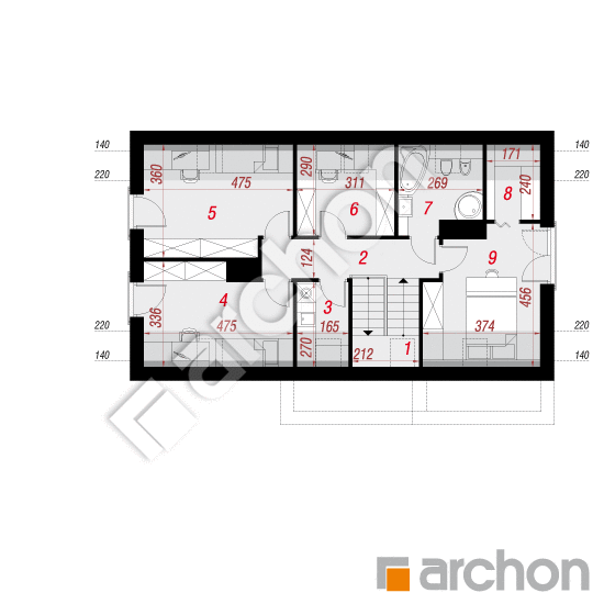 Проект будинку ARCHON+ Будинок в журавках 8 План мансандри