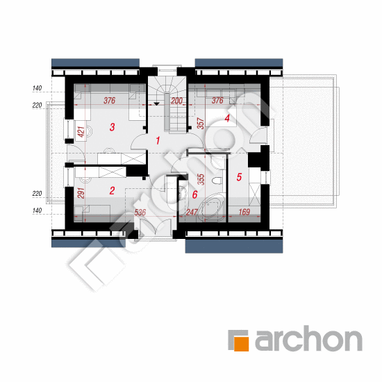 Проект будинку ARCHON+ Будинок в амарилісах 3 вер.2 План мансандри
