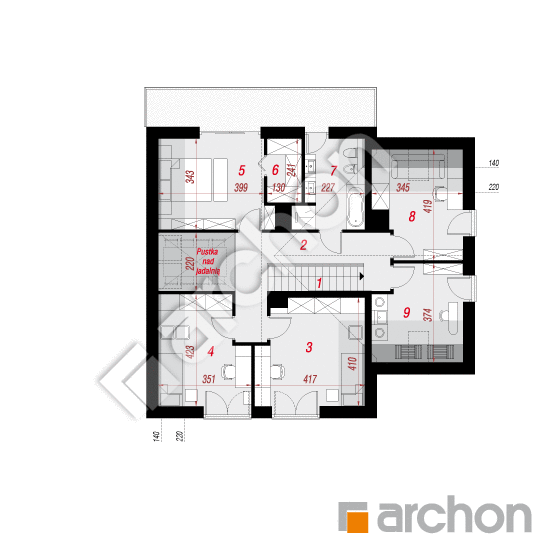 Проект будинку ARCHON+ Будинок в аморфах План мансандри