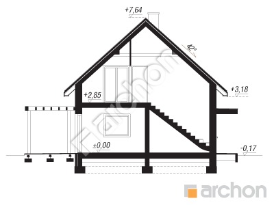 Проект дома ARCHON+ Летний домик на поляне Розріз будинку