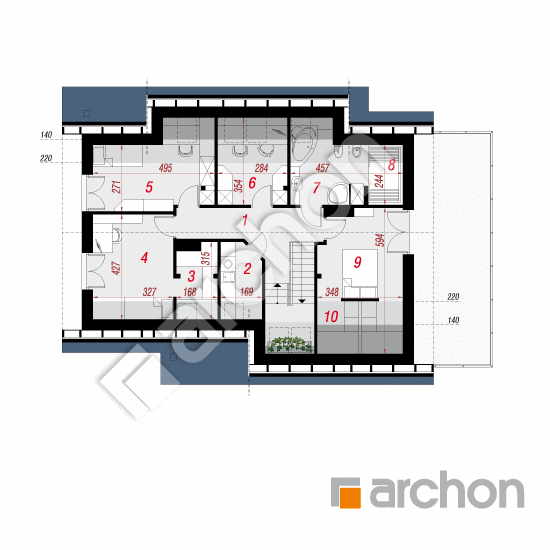 Проект будинку ARCHON+ Будинок в герміні 2 (Г2) План мансандри