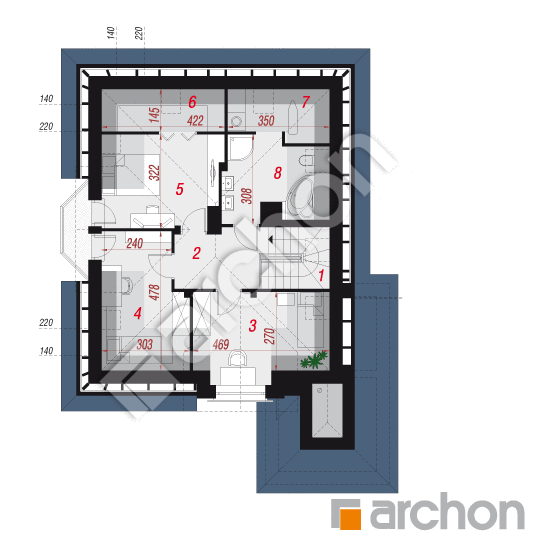 Проект дома ARCHON+ Дом в рукколе 6 План мансандри