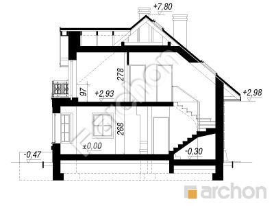 Проєкт будинку ARCHON+ Будинок в руколі 6 Розріз будинку
