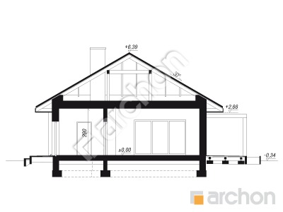 Проект дома ARCHON+ Дом в мекинтошах 15 Розріз будинку