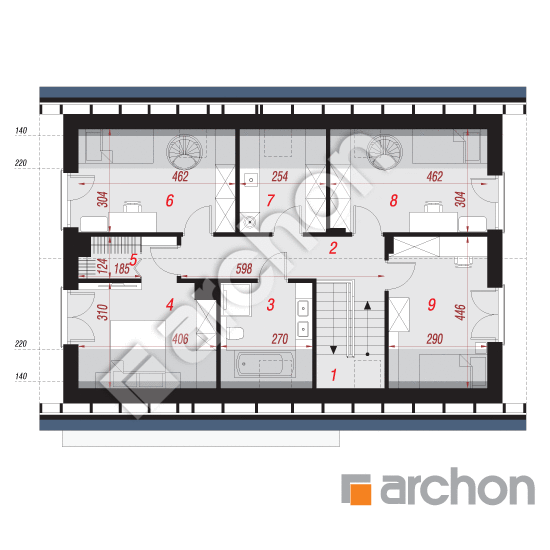 Проект будинку ARCHON+ Будинок під тисами 3 (ГЕ) ВДЕ План мансандри