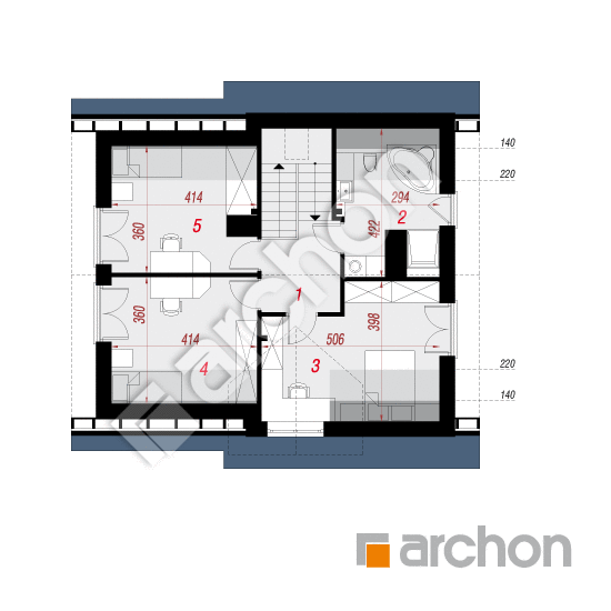Проект дома ARCHON+ Дом в хлорофитуме 3 (А) План мансандри