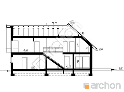 Проект дома ARCHON+ Дом в орлишках 5 (Г2) Розріз будинку