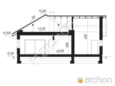 Проект дома ARCHON+ Дом под апельсином (Г) Розріз будинку