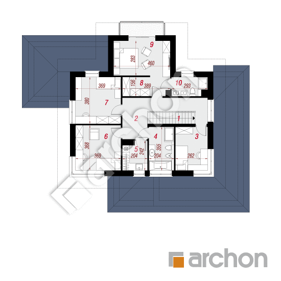 Проект дома ARCHON+ Вилла Миранда 10 (Г2) План першого поверху
