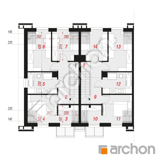 Проект будинку ARCHON+ Будинок в рівіях 16 (ГР2Б) План мансандри