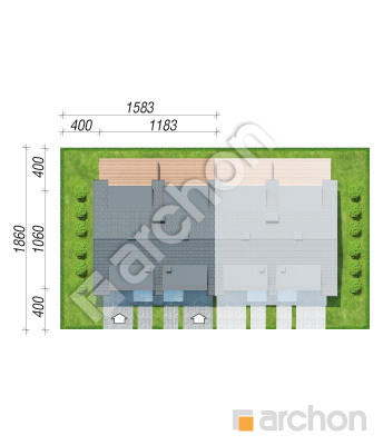 Проєкт будинку ARCHON+ Будинок в рівіях 16 (ГР2Б) Ситуація