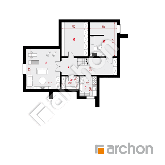 Проект дома ARCHON+ Вилла Вероника 3 (П) План підвалу
