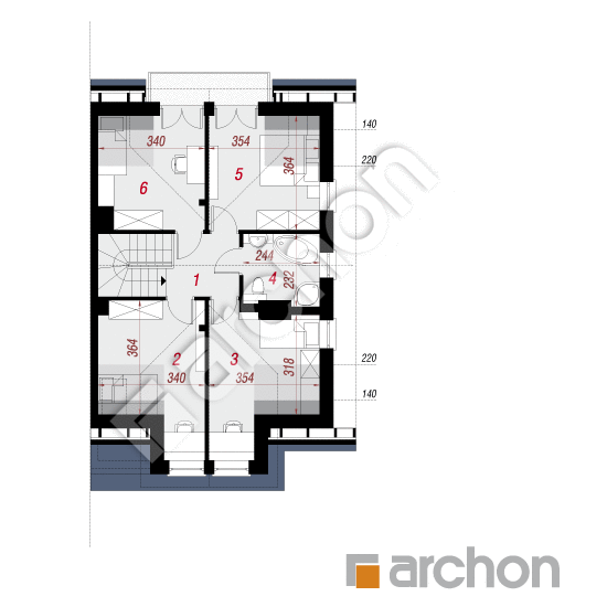 Проект дома ARCHON+ Дом в клематисах 9 (AБ) вер.3 План мансандри