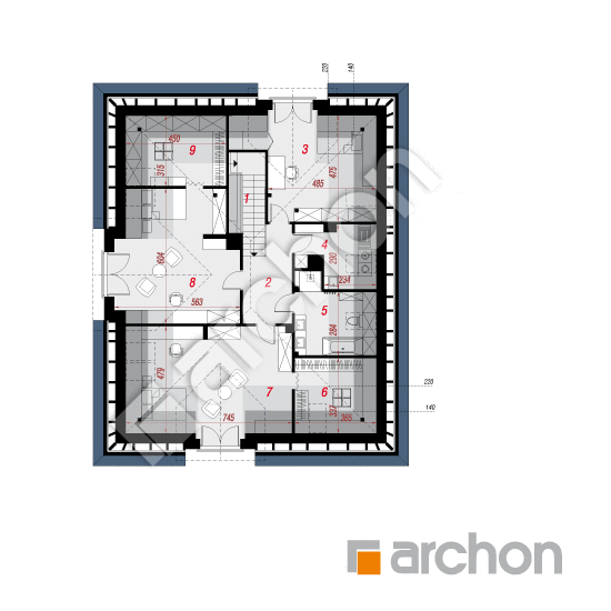 Проект будинку ARCHON+ Будинок в хебе вер. 2 План мансандри