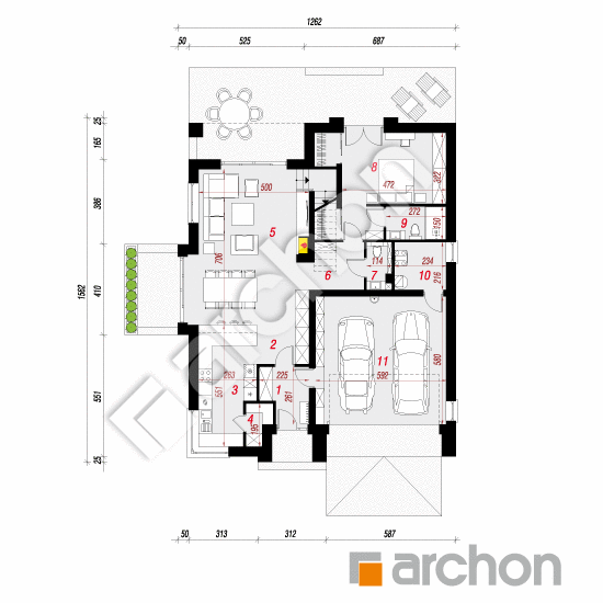 Проект будинку ARCHON+ Будинок в хебе вер. 2 План першого поверху