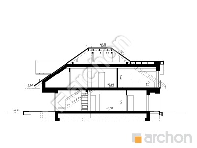 Проект дома ARCHON+ Дом в хебе вер. 2 Розріз будинку