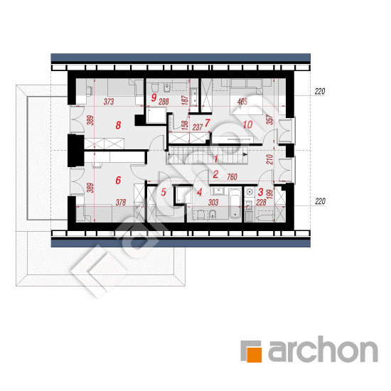 Проект дома ARCHON+ Дом в гуаве 2 (Г2E) План мансандри
