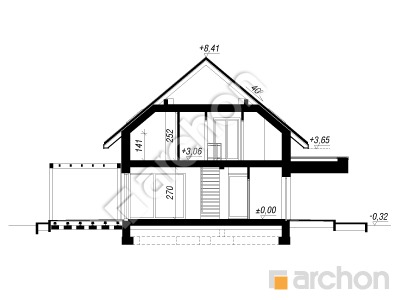 Проект дома ARCHON+ Дом в гуаве 2 (Г2E) Розріз будинку
