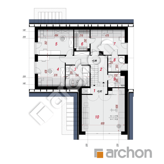 Проект будинку ARCHON+ Будинок в яскерах (Г2Е) План мансандри