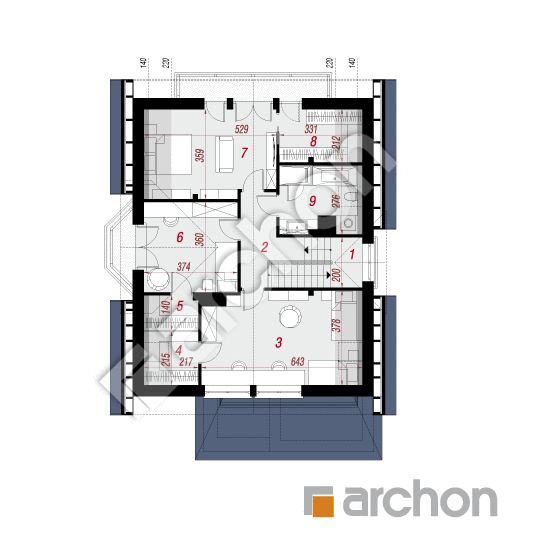 Проект дома ARCHON+ Дом в очанке вep. 2 вер.2 План мансандри