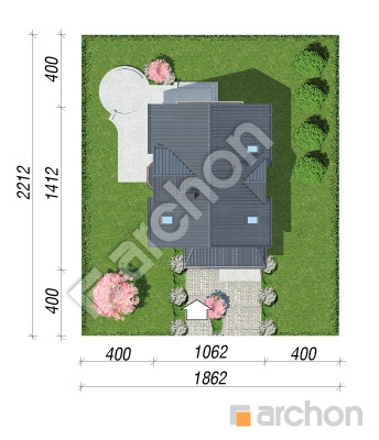 Проєкт будинку ARCHON+ Будинок в очанці вep. 2 вер.2 Ситуація