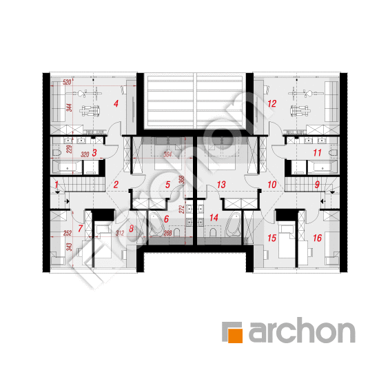 Проект будинку ARCHON+ Будинок в мускатах 2 (Р2) План мансандри