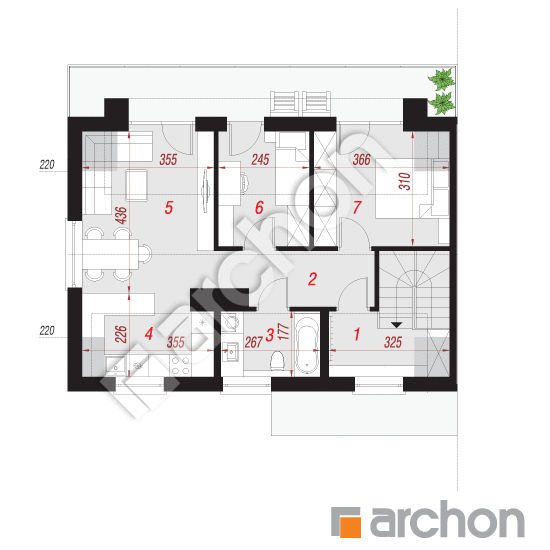 Проект будинку ARCHON+ Будинок в халезіях 4 (Р2Б) План мансандри
