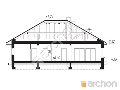 Проект дома ARCHON+ Дом под красной рябиной 15 Розріз будинку