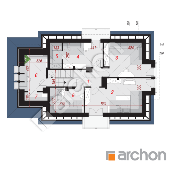 Проект будинку ARCHON+ Будинок у вербені (Н) вер.2 План мансандри