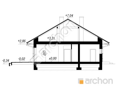 Проект дома ARCHON+ Дом в сирени 6 (Г) Розріз будинку