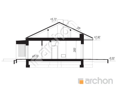Проєкт будинку ARCHON+ Будинок в нарахнілах (Г) Розріз будинку