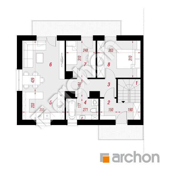 Проект будинку ARCHON+ Будинок в халезіях (Р2Б) вер.2  План мансандри