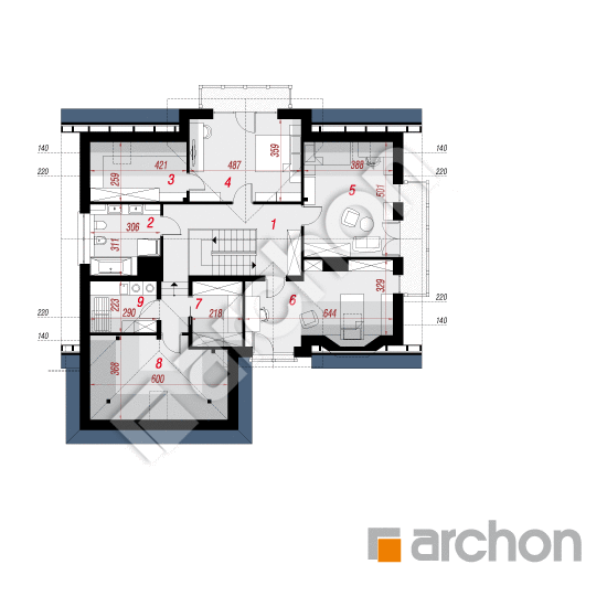 Проект будинку ARCHON+ Будинок в калатеях 7 (Г2Т) План мансандри